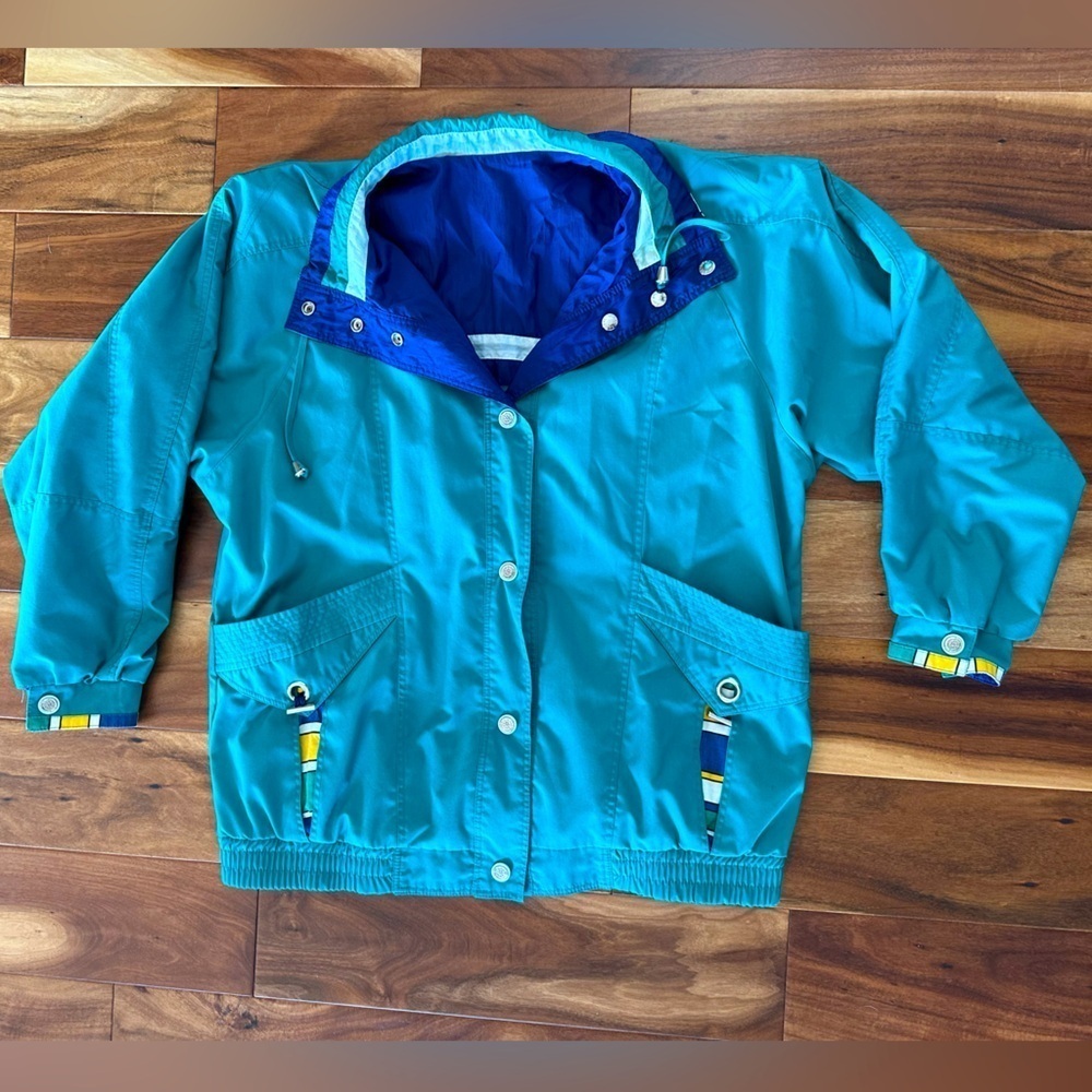 Vintage Reversible Colorful Windbreaker size Large